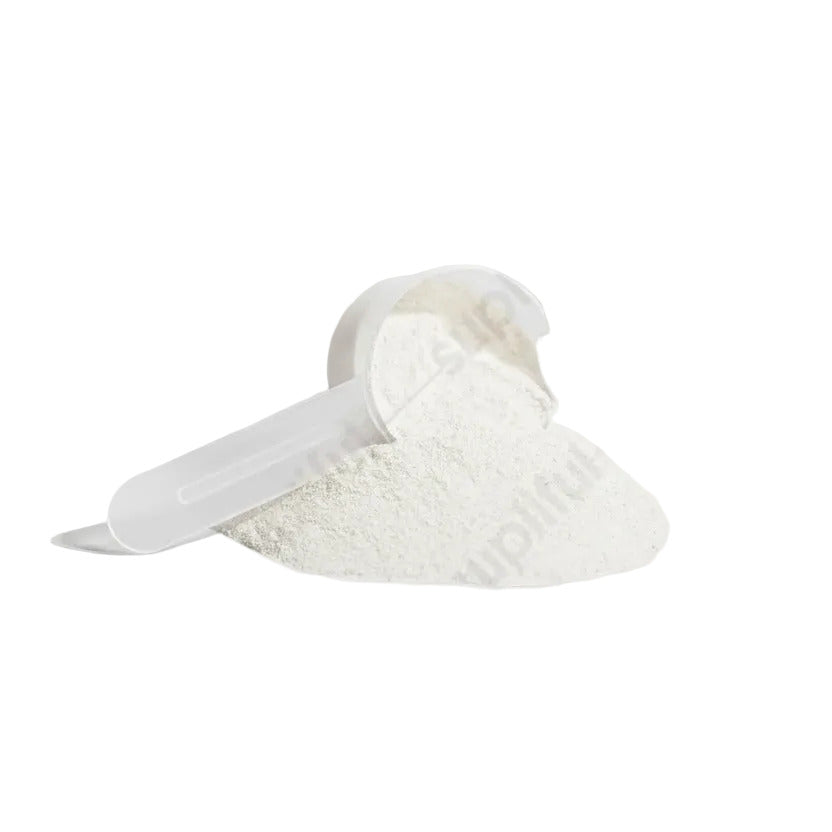 White powder in a clear plastic container on a gray background with 'supliful' branding.